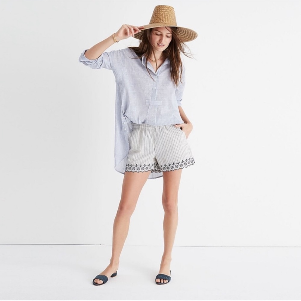 Madewell Embroidered Jardin Pull On Shorts Size S